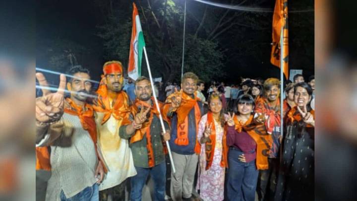 After seven years, ABVP sweeps UoH elections, wins all six key positions