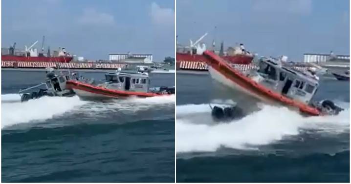 (VIDEO) Chocan dos embarcaciones de la Marina durante práctica en Veracruz; hay dos heridos