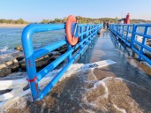 Boat crash at Lake Michigan pier near Holland State Park injures two