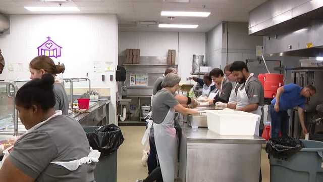 Open Door Mission welcomes First Interstate Bank volunteers for the company's annual volunteer day