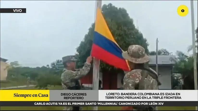 Loreto: Izan bandera colombiana en comunidad peruana de la triple frontera en el Putumayo