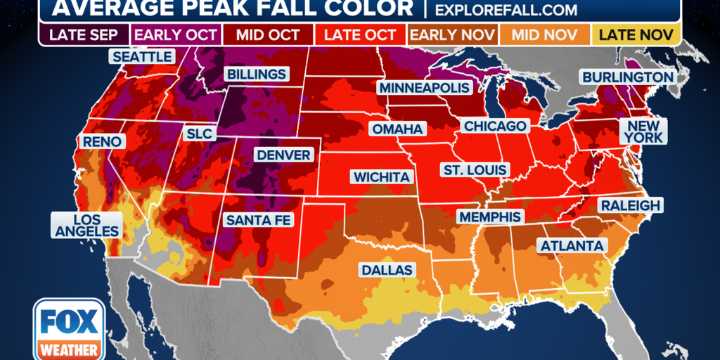 Fall foliage season begins in Lower 48 with changing leaves spotted