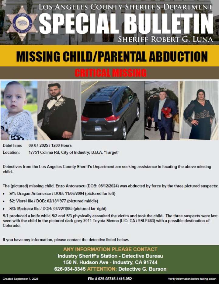CHP Recovers Baby Allegedly Kidnapped by Father, Grandparents in Arizona