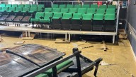 El teatro Corral de García de Santa Eulalia, destrozado: "El agua lo ha arrastrado todo"