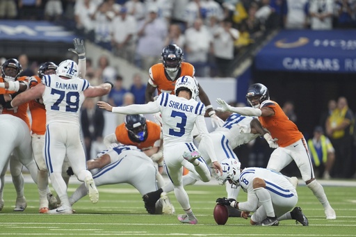 Colts derrotan 29-28 a Broncos con gol de campo de 45 yardas de Spencer Shrader