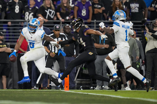 Los Lions aplastan 38-30 a los Ravens y capturan a Lamar Jackson siete veces