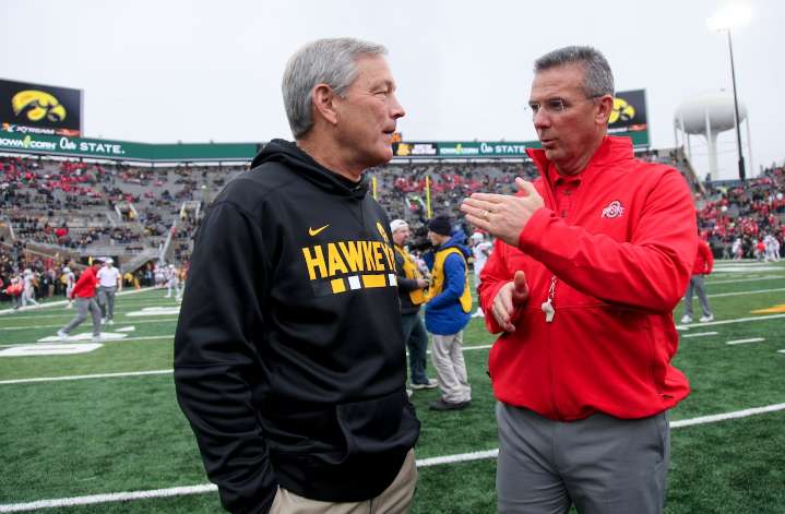 Iowa’s Kirk Ferentz has broken a long-standing record held by Ohio State football’s Woody Hayes