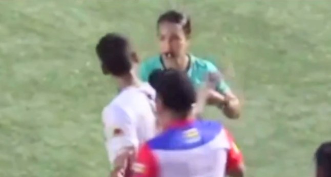 Footballer slaps female referee after receiving red card