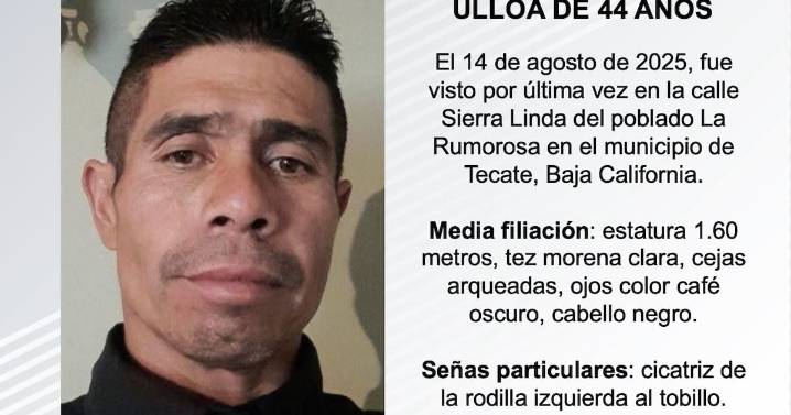 Se busca a Felipe de Jesús Ortiz Ulloa de 44 años