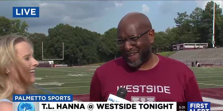 LIVE: Westside Coach Brian Lane before T.L. Hanna rivalry matchup