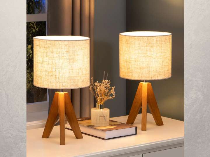 Solid wood table lamps: Wade Logan pair on sale for $48 total
