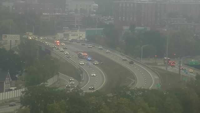 Crash involving two vehicles leads to traffic backups on I