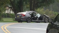 2 injured after car crashes into train in Burlington County