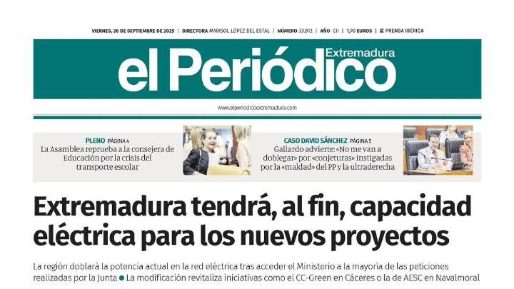 Consulta la portada correspondiente al día 26 de septiembre de 2025