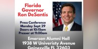 Governor Ron DeSantis to visit the University of Florida on Monday