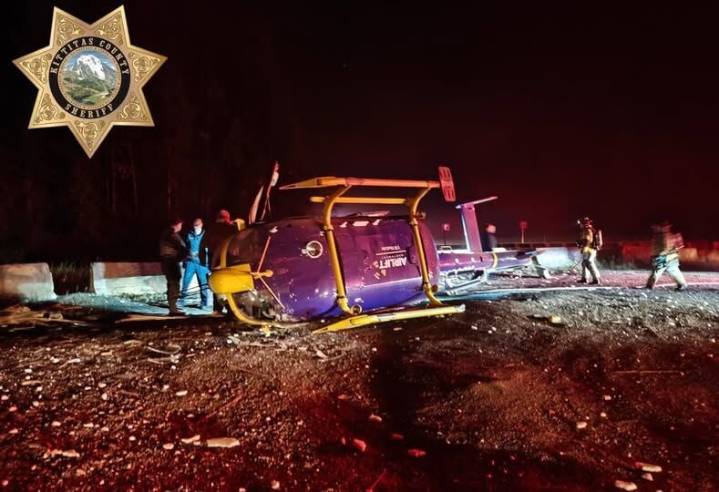 Rescue helicopter tips over near Cle Elum, crew escapes unhurt