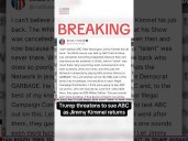 Trump threatens to sue ABC as Kimmel returns