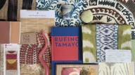 Susan Petrie’s earthy gathering of embroidered suzanis, geometric jute trim and botanical block prints