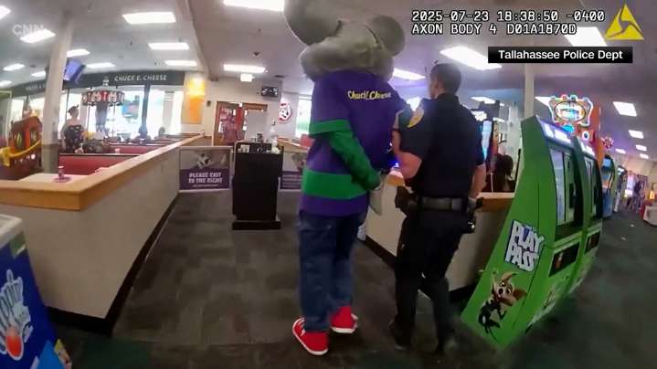 Watch: Bodycam captures moment Chuck E. Cheese mascot arrested at Florida restaurant