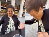 Abuelita prueba el matcha por primera vez y su reacción sincera se vuelve viral
