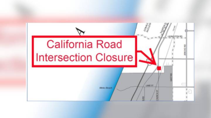 California Road Closure beginning Monday, September 29