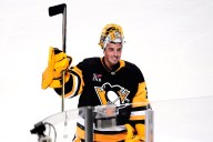 Marc-Andre Fleury receives emotional farewell in final game with Penguins
