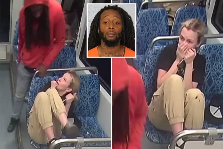 Ukrainian refugee Iryna Zarutska's look of horror after she was fatally stabbed on train