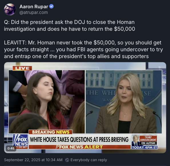 Clock ticking til video leaks of Homan accepting that bribe