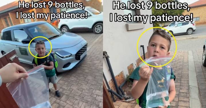 “Él perdió 9 botes, yo mi paciencia”: madre se harta y manda a su hijo con agua en bolsa Ziploc