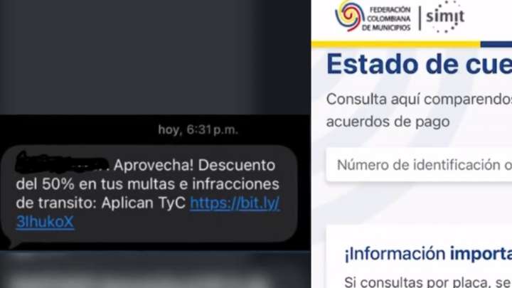 Tiktoker entró a enlace que le llegó por SMS con estafa de descuento para pagar comparendos: 'está muy bien hecho el engaño'