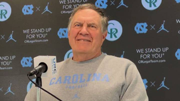 North Carolina HC Bill Belichick drops hilarious take on cutoff hoodie before debut