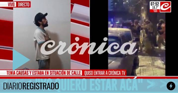 El tenso momento que se vivió en Crónica TV cuando ingresó un hombre armado con un cuchillo