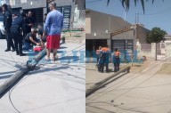Operario de empresa de telecomunicaciones cayó de un poste y fue trasladado al Hospital Regional