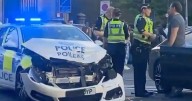 Edinburgh police car 'crashes' as Princes Street sees bus and tram delays