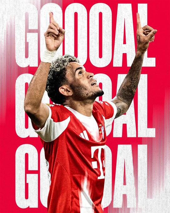 Luis Díaz marca con algo de suerte en goleada del Bayern