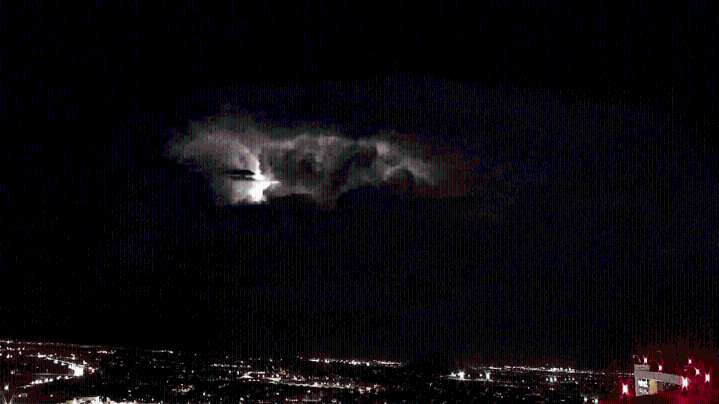 Storm lights up Las Vegas with continuous lightning strikes