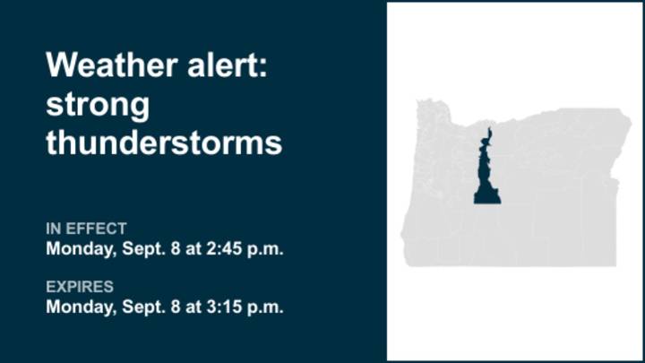 Update: Thunderstorms with nickel-sized hail in East Slopes of the Oregon Cascades Monday