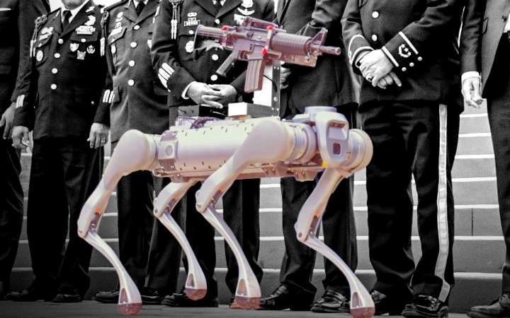 Perro robot armado llega a policía de Zacatecas