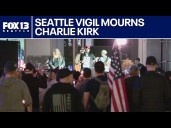 People gather to mourn Charlie Kirk in Seattle