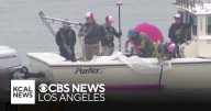 Researchers pour pink dye into ocean in Santa Monica to conduct water quality experiment
