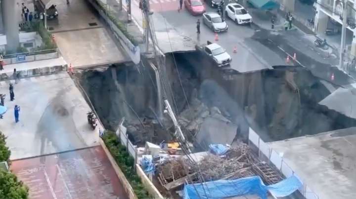 WATCH: Massive Sinkhole Opens Up in Middle of Busy Street