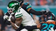 Jets’ Braelon Allen exits MNF game vs. Dolphins with leg injury