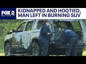 Man found hogtied pulled from burning SUV in Detroit