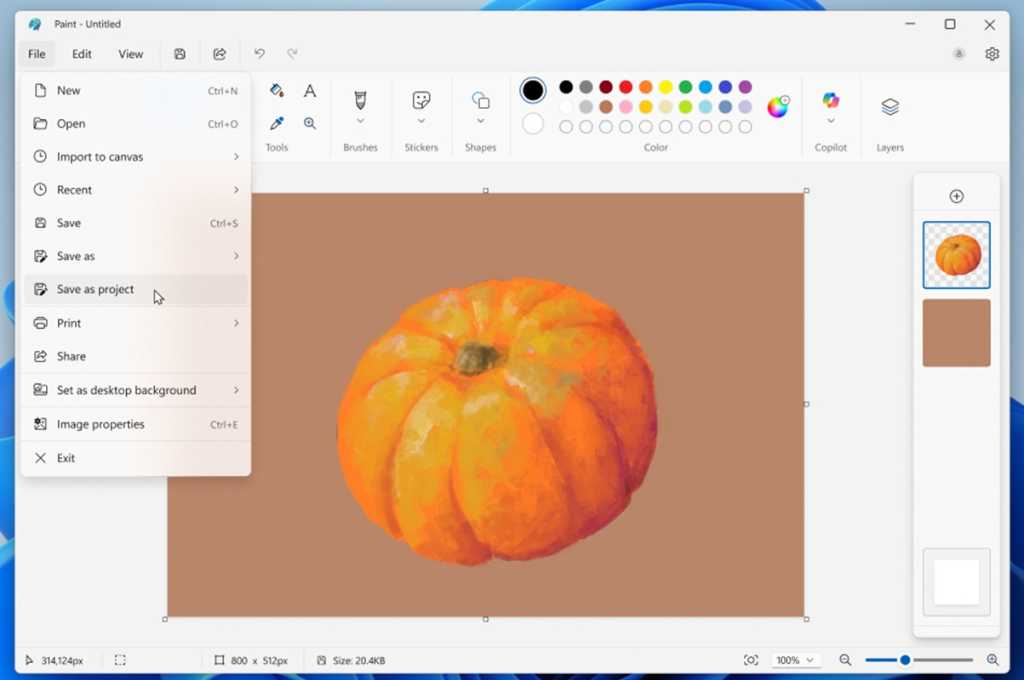 Microsoft Paint is finally getting project files with saved layers