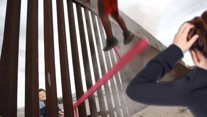 Disaster At Seesaw Art Installation As Obese American Children Catapult Mexicans Over The Border