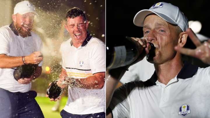 Europe’s Ryder Cup heroes rack up crazy £230,000 bar tab including 120 bottles of Moet… plus £15,000 cognac EACH