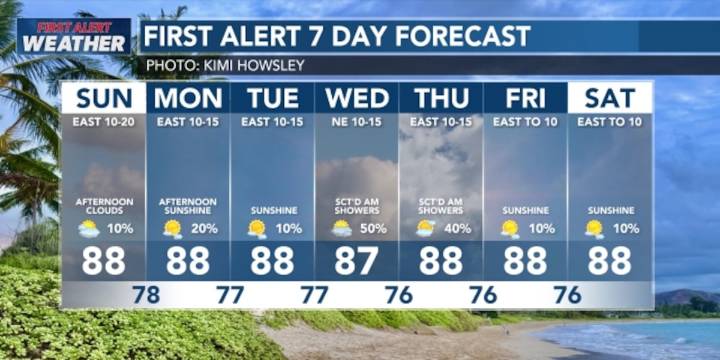 First Alert Forecast: More stable trade wind weather gradually returning