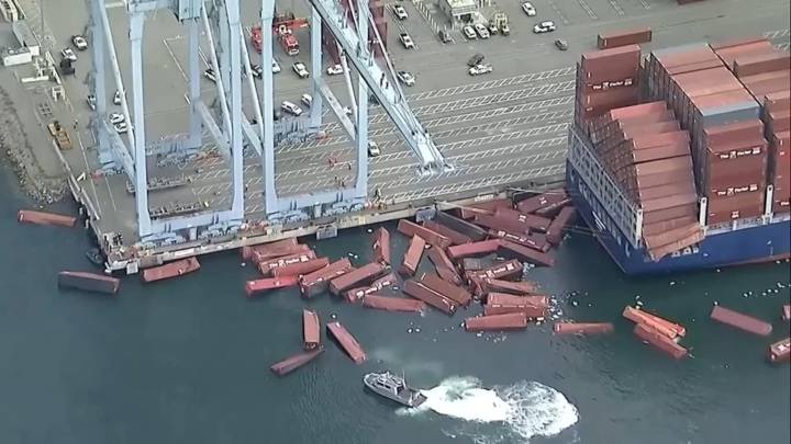 About 67 containers fall off cargo ship in Long Beach port