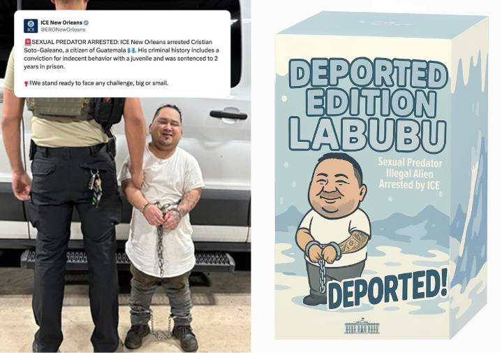 Casa Blanca se burla de migrante con enanismo detenido: lo convirtió en un muñeco Labubu