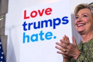 'Love trumps hate,' Democrats' ironic phrase